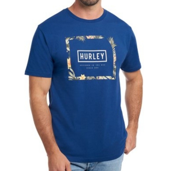 Hurley Other - Hurley Logo Graphic Tee Tropical Square Blue